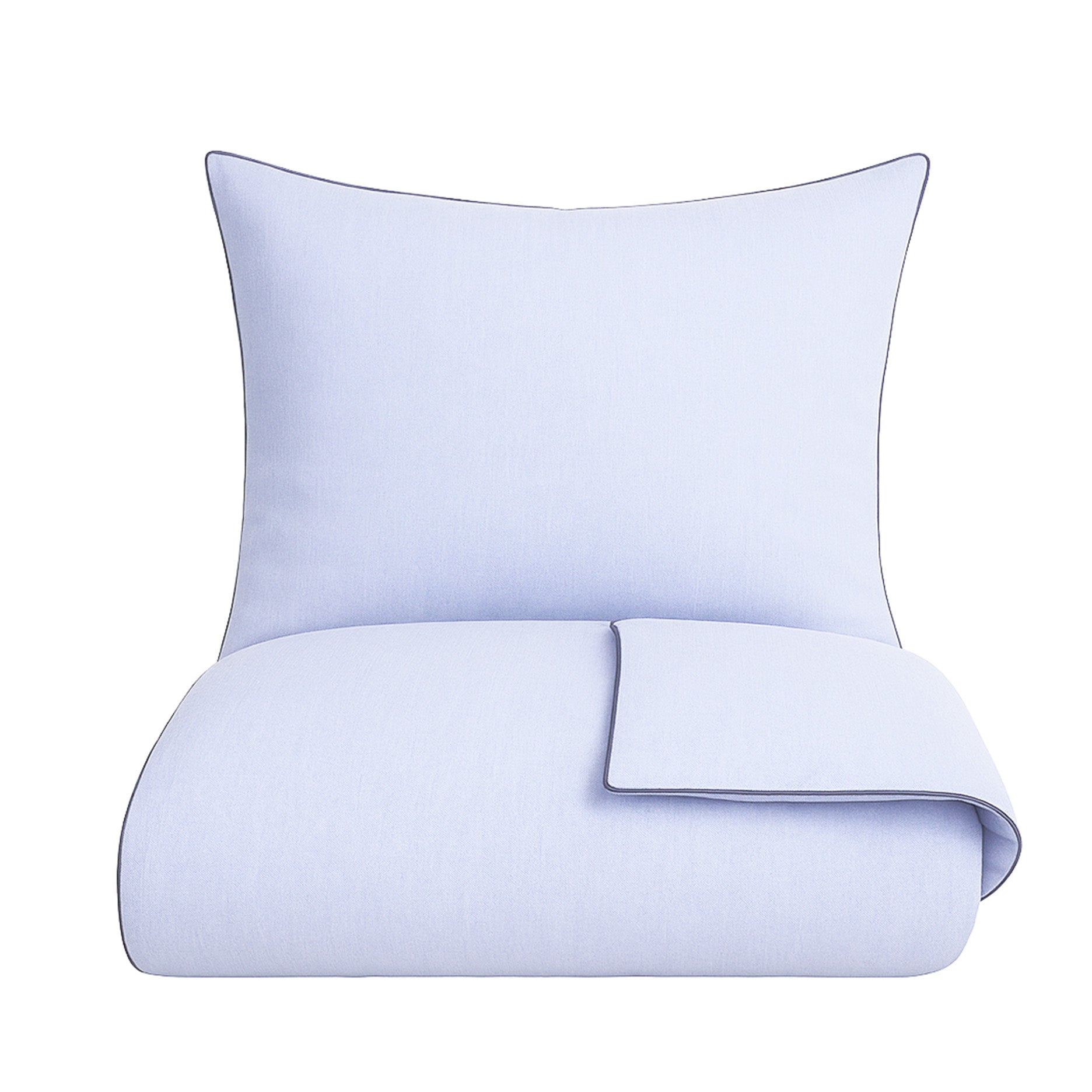 Chambré sengetøj 140x200 cm blå m/piping